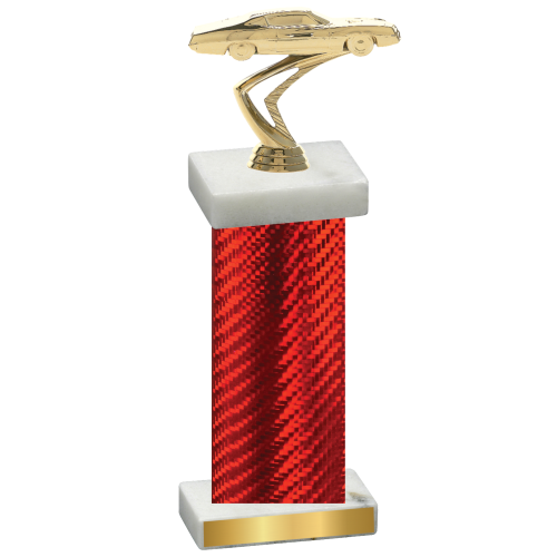 Single Red Carbon Fiber Cars Trophy