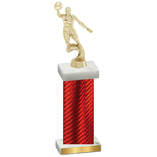 Single Red Carbon Fiber Basketball Trophy