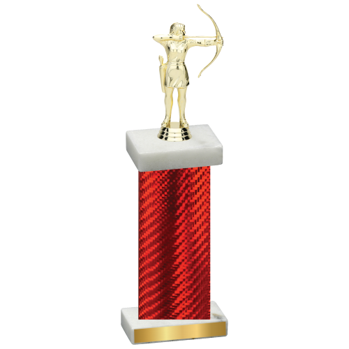 Single Red Carbon Fiber Archery Trophy