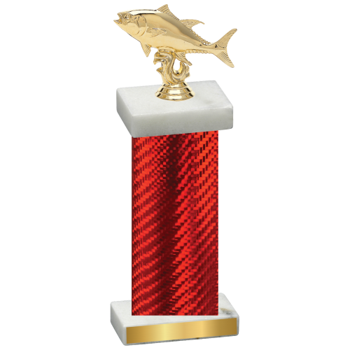 Single Red Carbon Fiber Fishing Trophy