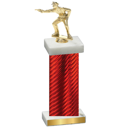 Single Red Carbon Fiber Shooter Trophy