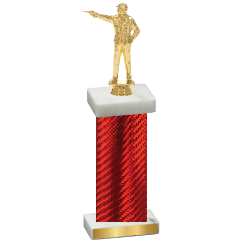 Single Red Carbon Fiber Shooter Trophy