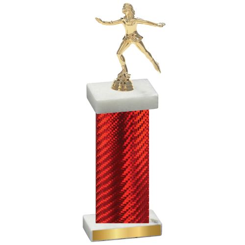 Single Red Carbon Fiber Skater Trophy