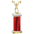 Single Red Carbon Fiber Weights Trophy