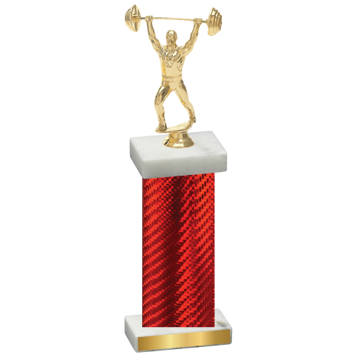 Single Red Carbon Fiber Weights Trophy