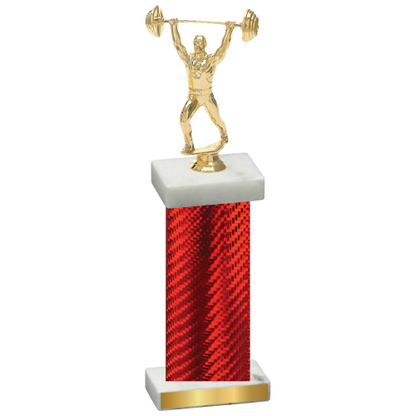 Single Red Carbon Fiber Weights Trophy