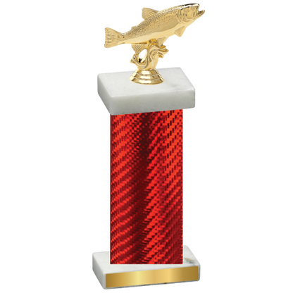 Single Red Carbon Fiber Fishing Trophy