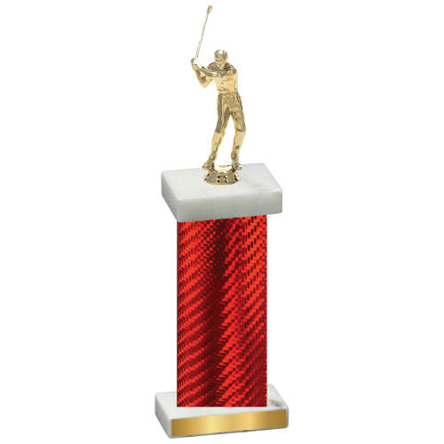 Single Red Carbon Fiber Golf Trophy