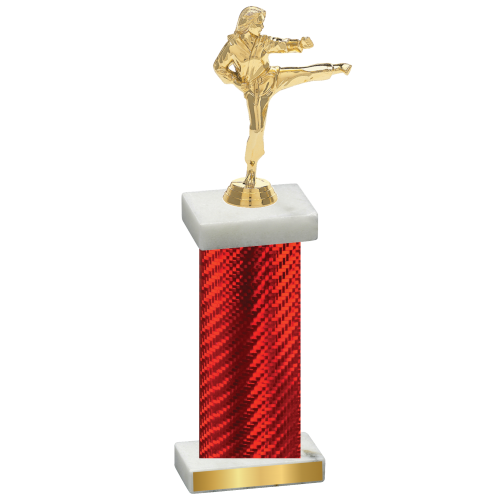 Single Red Carbon Fiber Karate Trophy