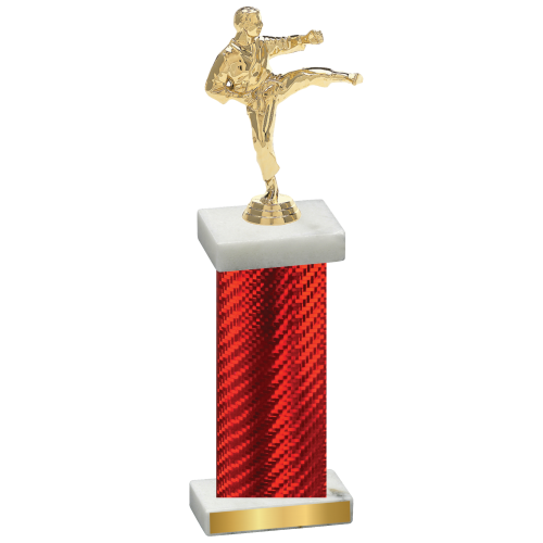 Single Red Carbon Fiber Karate Trophy