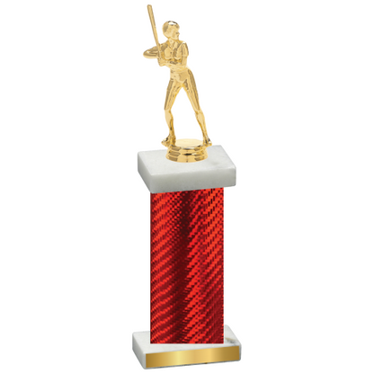 Single Red Carbon Fiber Softball Trophy