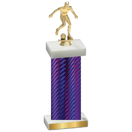 Single Purple Carbon Fiber Soccer Trophy