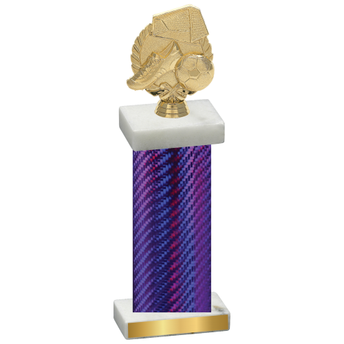 Single Purple Carbon Fiber Soccer Trophy