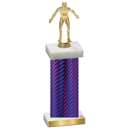 Single Purple Carbon Fiber Wrestling Trophy