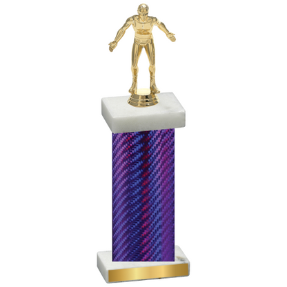 Single Purple Carbon Fiber Wrestling Trophy