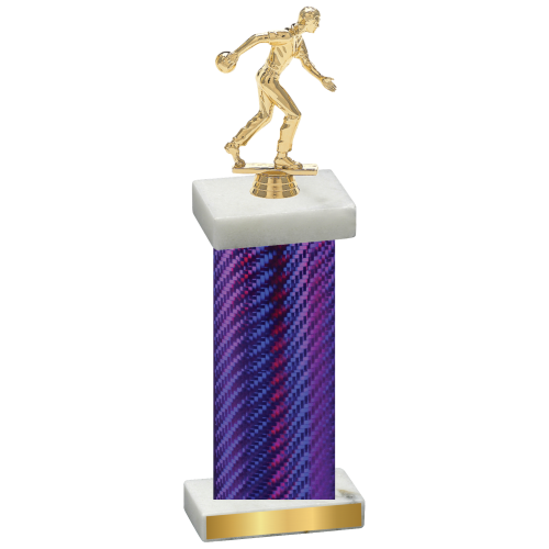 Single Purple Carbon Fiber Bowling Trophy