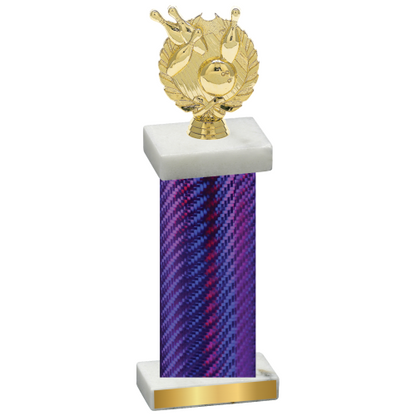 Single Purple Carbon Fiber Bowling Trophy