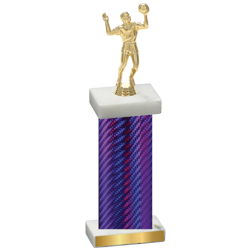 Single Purple Carbon Fiber Volleyball Trophy