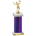 Single Purple Carbon Fiber Volleyball Trophy