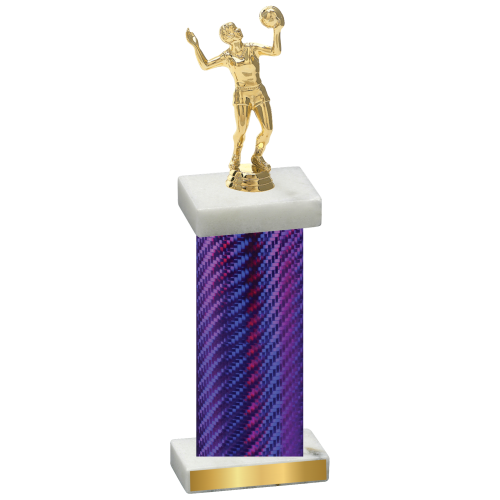 Single Purple Carbon Fiber Volleyball Trophy
