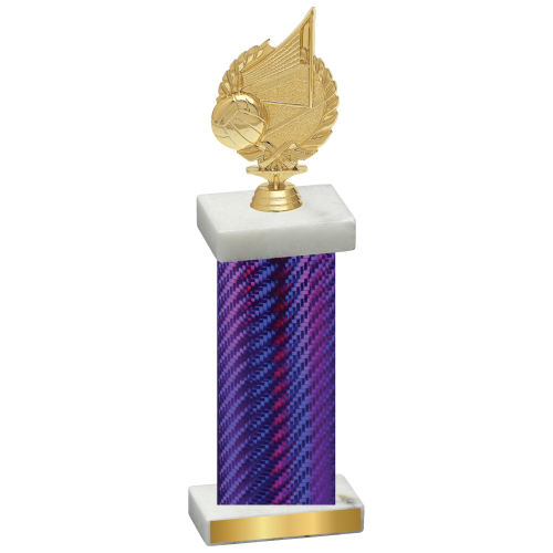 Single Purple Carbon Fiber Volleyball Trophy