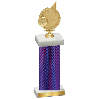 Single Purple Carbon Fiber Volleyball Trophy