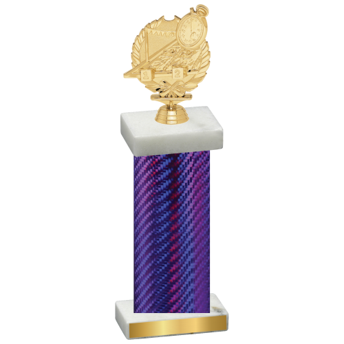 Single Purple Carbon Fiber Swimming Trophy