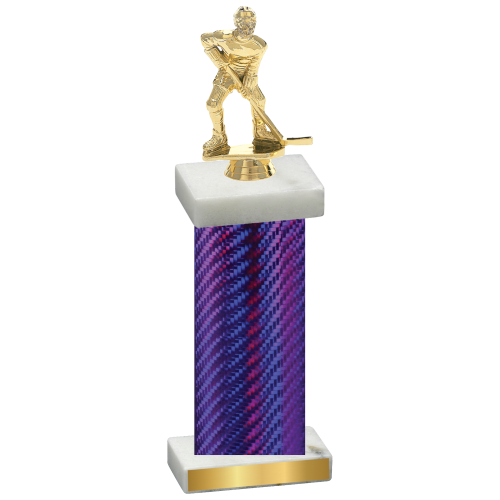 Single Purple Carbon Fiber Hockey Trophy