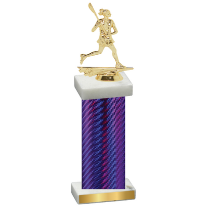 Single Purple Carbon Fiber Lacrosse Trophy