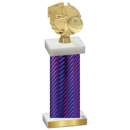 Single Purple Carbon Fiber Basketball Trophy