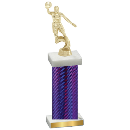 Single Purple Carbon Fiber Basketball Trophy