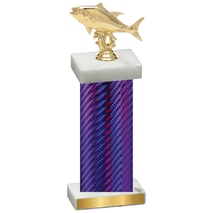 Single Purple Carbon Fiber Fishing Trophy