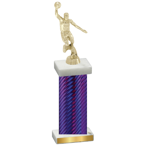 Single Purple Carbon Fiber Basketball Trophy