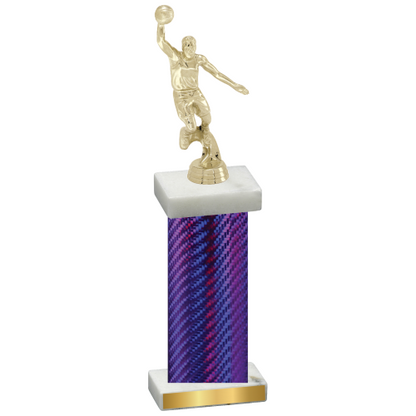 Single Purple Carbon Fiber Basketball Trophy