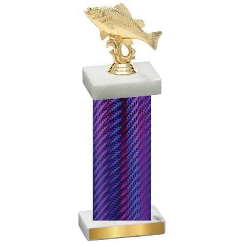 Single Purple Carbon Fiber Fishing Trophy