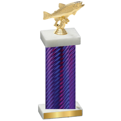 Single Purple Carbon Fiber Fishing Trophy