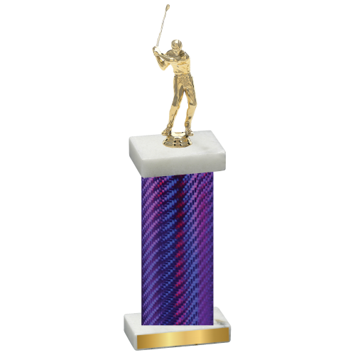 Single Purple Carbon Fiber Golf Trophy