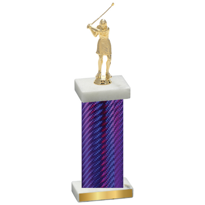 Single Purple Carbon Fiber Golf Trophy