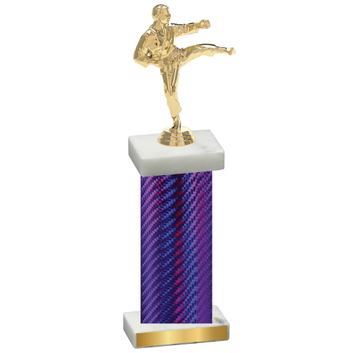 Single Purple Carbon Fiber Karate Trophy