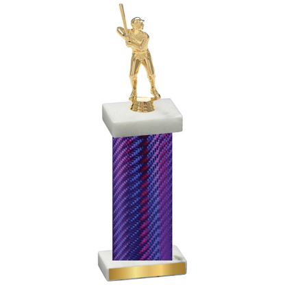 Single Purple Carbon Fiber Baseball Trophy