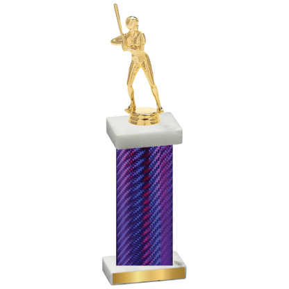 Single Purple Carbon Fiber Softball Trophy