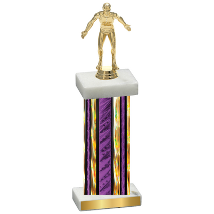 Single Purple Glacier Wrestling Trophy