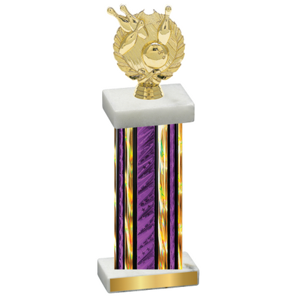 Single Purple Glacier Bowling Trophy