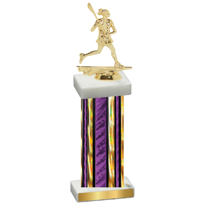 Single Purple Glacier Lacrosse Trophy