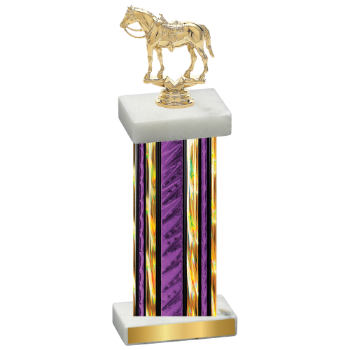 Single Purple Glacier Horses Trophy