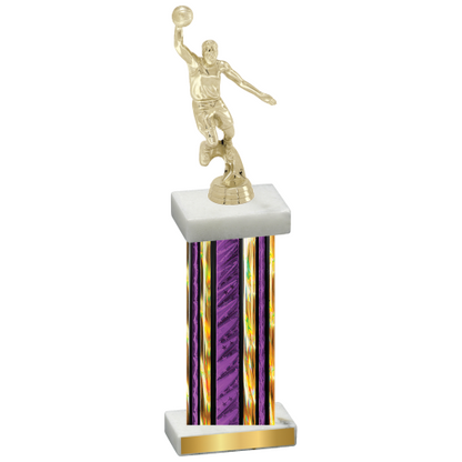 Single Purple Glacier Basketball Trophy