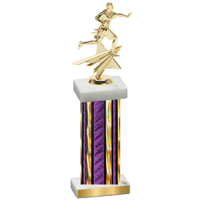 Single Purple Glacier Flag Football Trophy