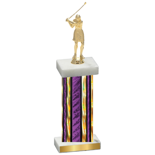 Single Purple Glacier Golf Trophy