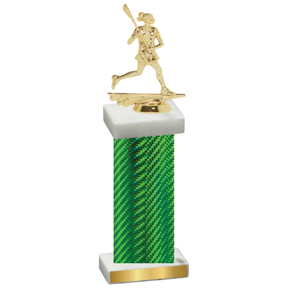 Single Green Carbon Fiber Lacrosse Trophy