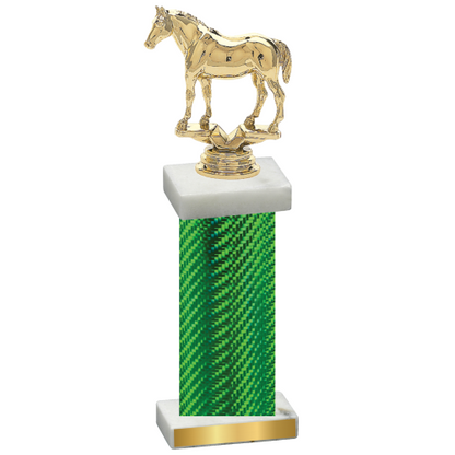 Single Green Carbon Fiber Horses Trophy